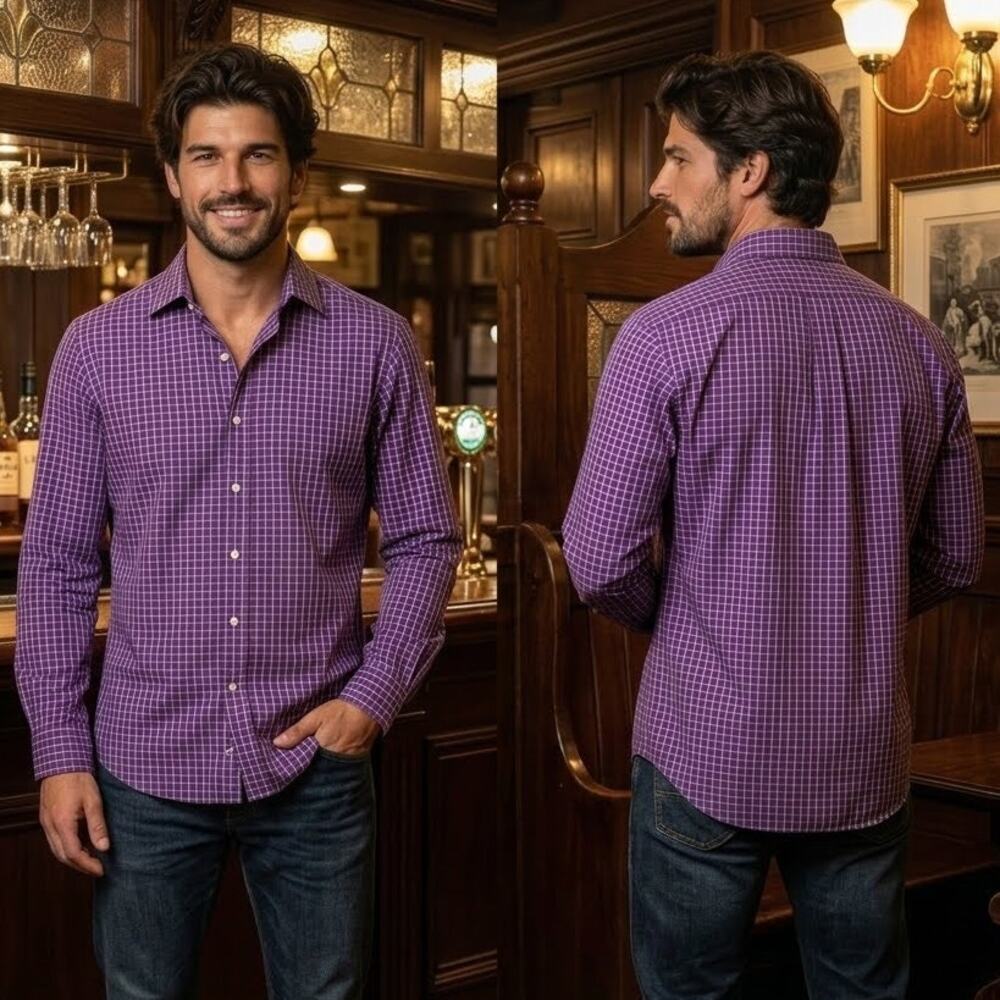 Polo Ralph Lauren Regent Purple Long Sleeve Button Shirt Mens Medium 15.5 38-40